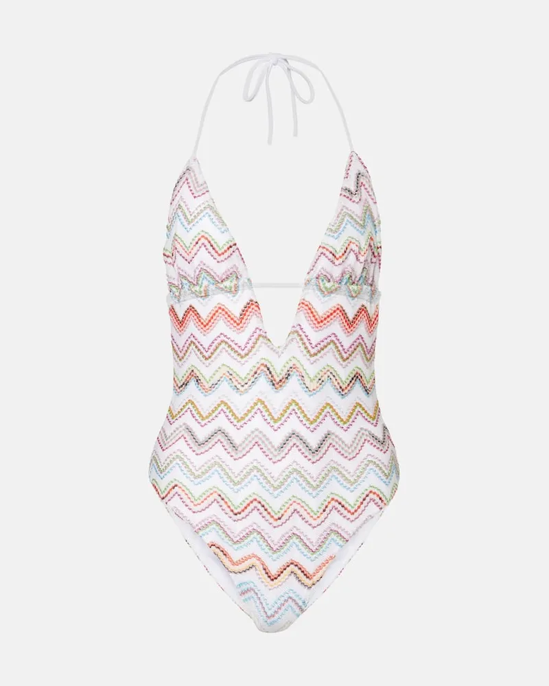 Missoni Badeanzug aus Häkelstrick Multicolor