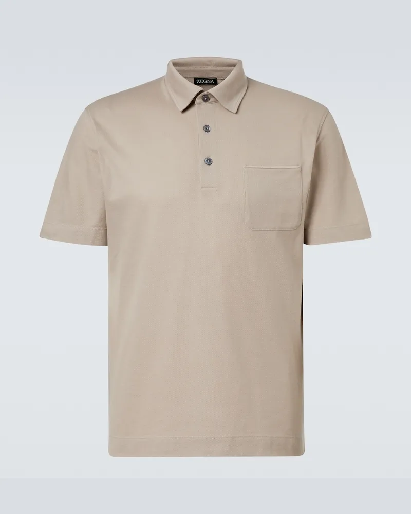 Ermenegildo Zegna Polohemd aus Baumwolle Beige