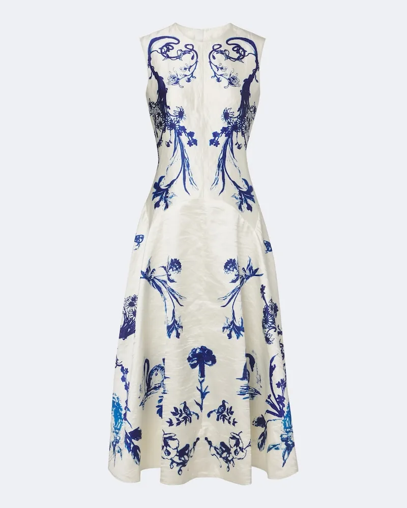 Erdem Midikleid aus Twill Beige