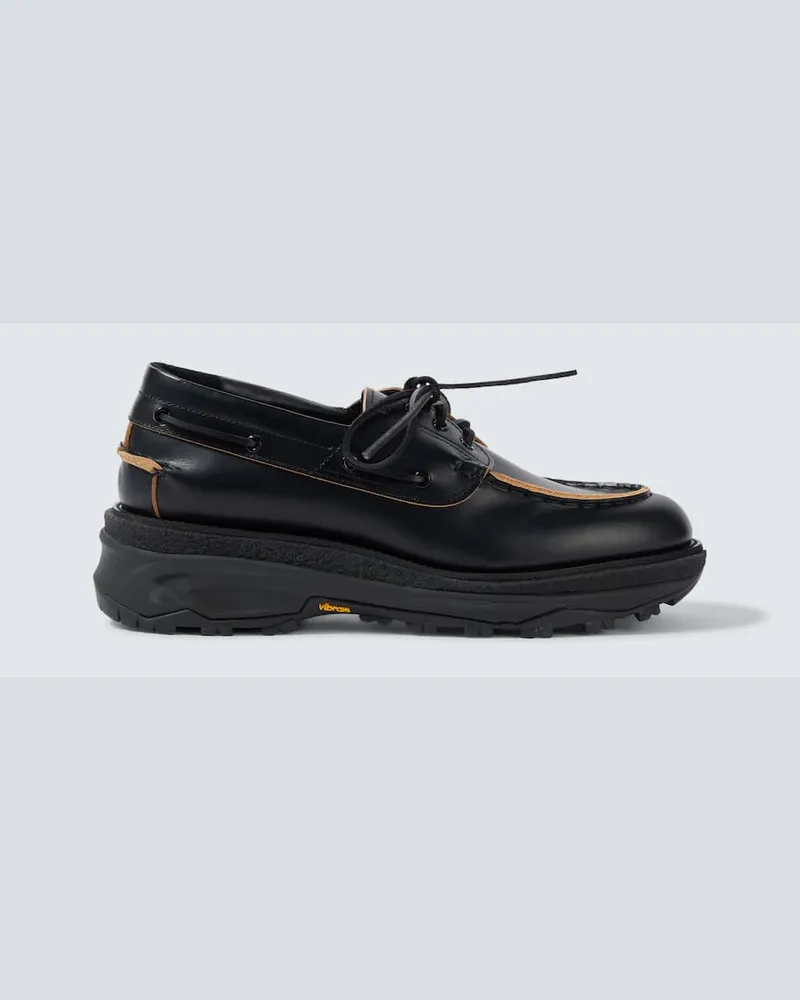 Sacai Segelschuhe aus Leder Schwarz