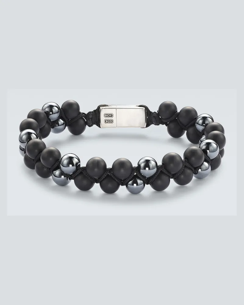 David Yurman Armband Spiritual Beads mit Sterlingsilber und Onyx Schwarz