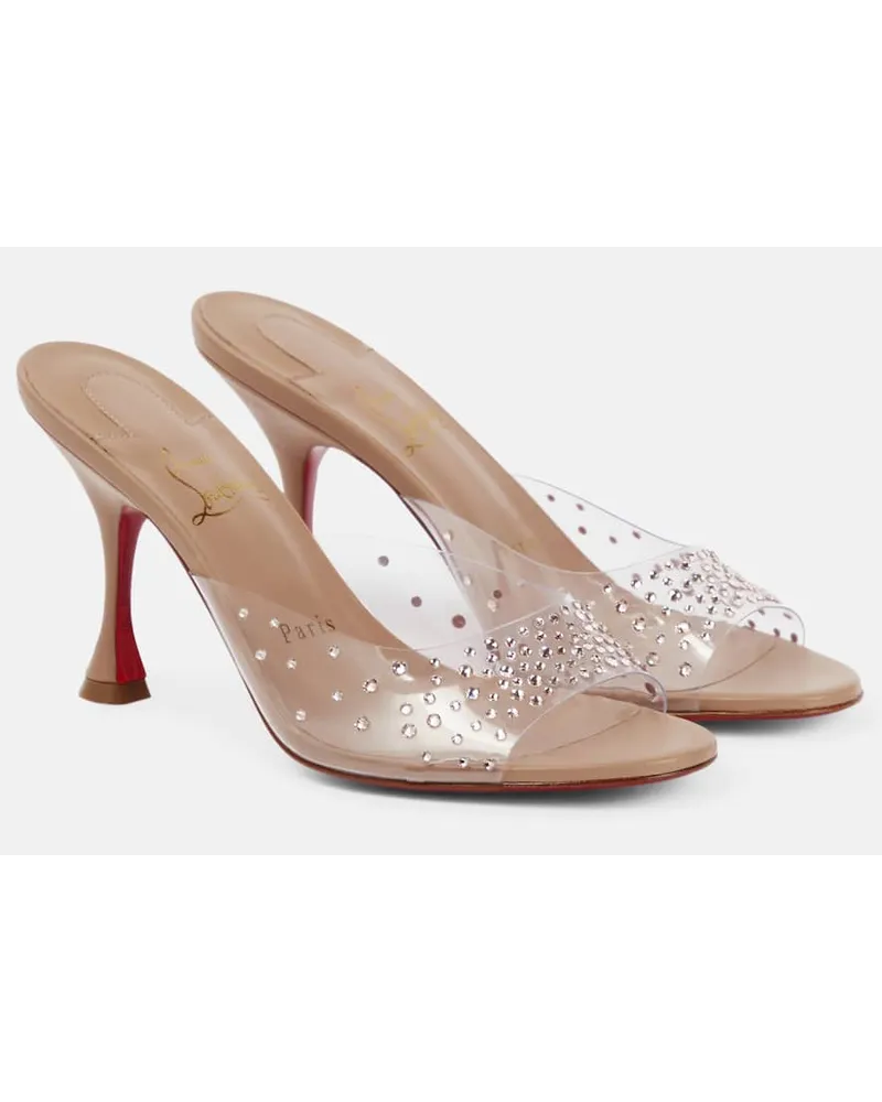 Christian Louboutin Nudes Verzierte Pantoletten Degramule Beige