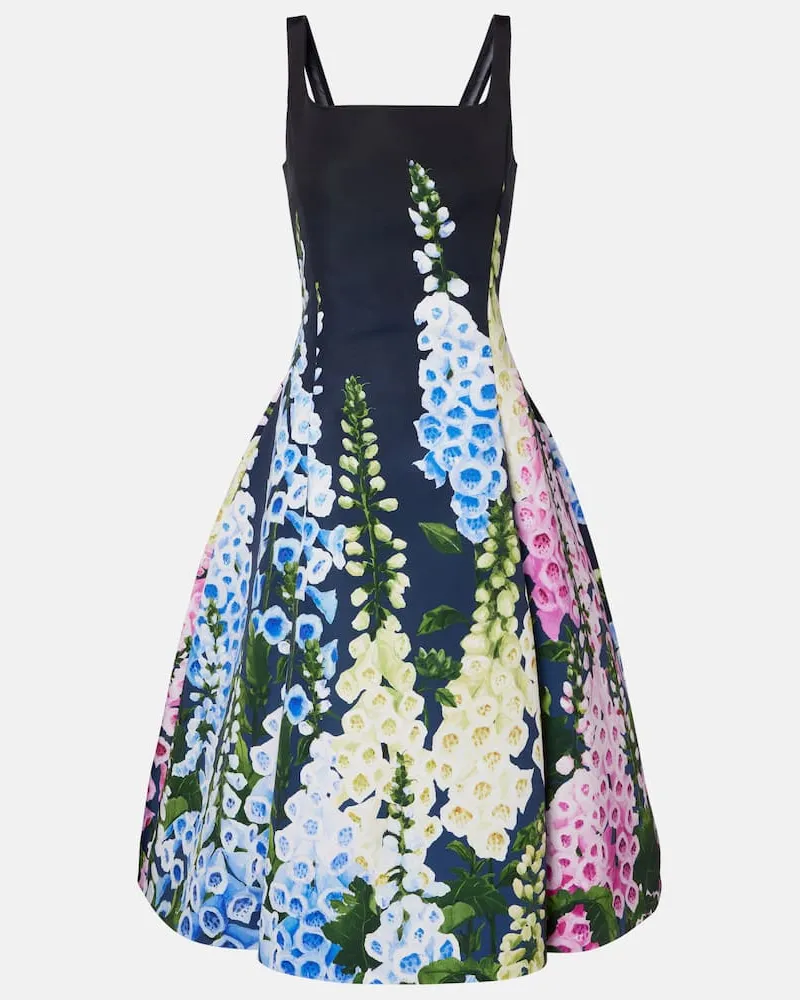 Oscar de la Renta Cocktailkleid aus Faille Multicolor