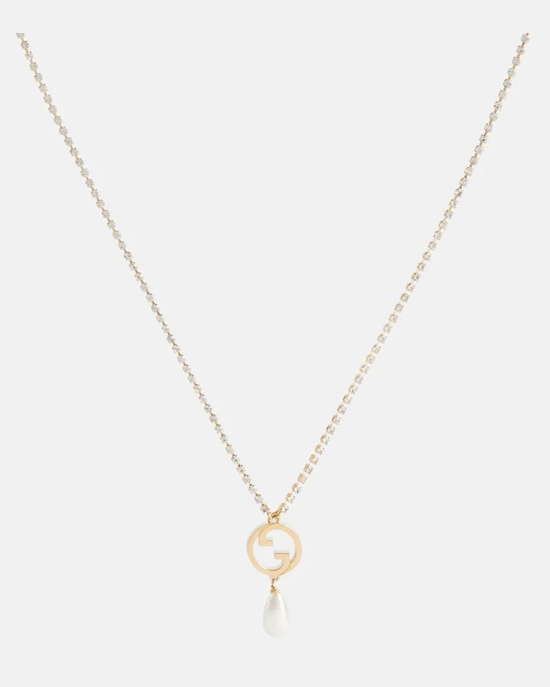 Gucci Halskette Gucci Blondie mit Kristallen und Zierperle Gold