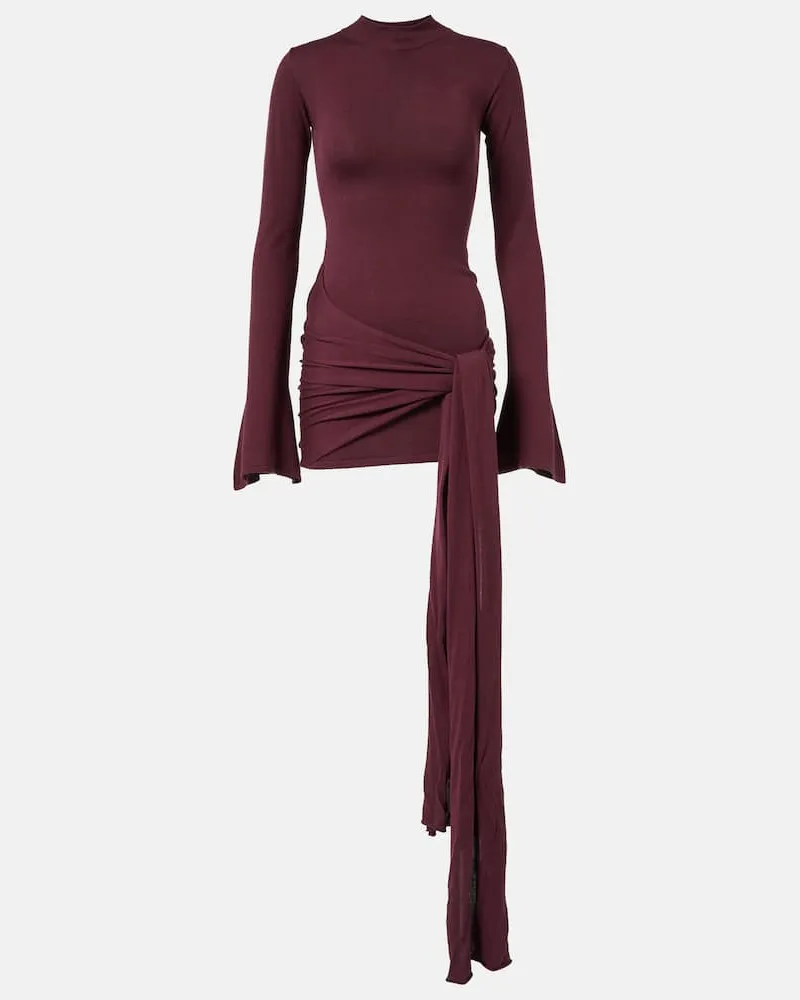 Aya Muse Minikleid aus Jersey Burgunderrot