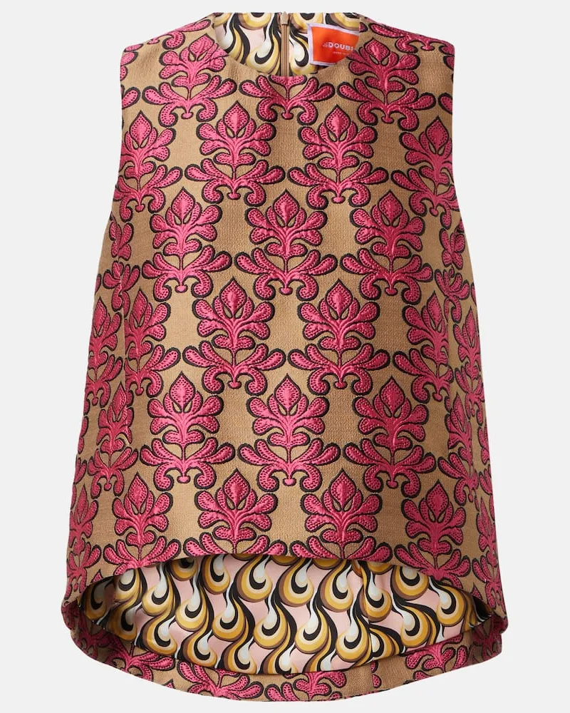 La DoubleJ Top La Scala Herald aus Jacquard Rot