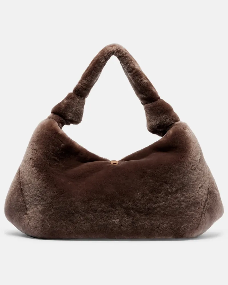 Gabriela Hearst Tasche Antonia Small aus Shearling Braun