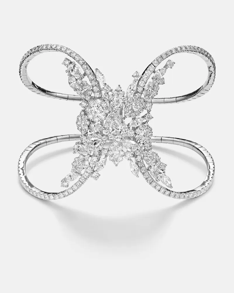 YEPREM Armreif aus 18kt Weißgold (750/1000) mit Diamanten Silber