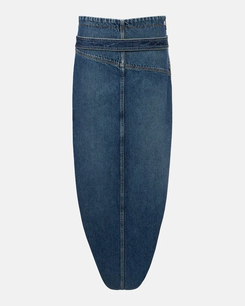 Jean Paul Gaultier Midirock aus Denim Blau