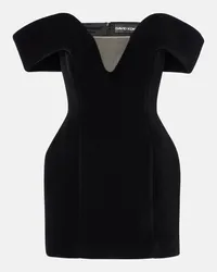 David Koma Off-Shoulder-Minikleid aus Samt Schwarz