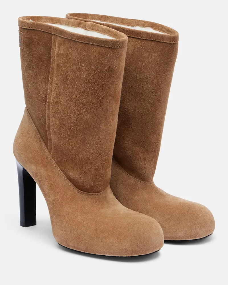 Balenciaga Ankle Boots Fargo 80 aus Veloursleder Braun