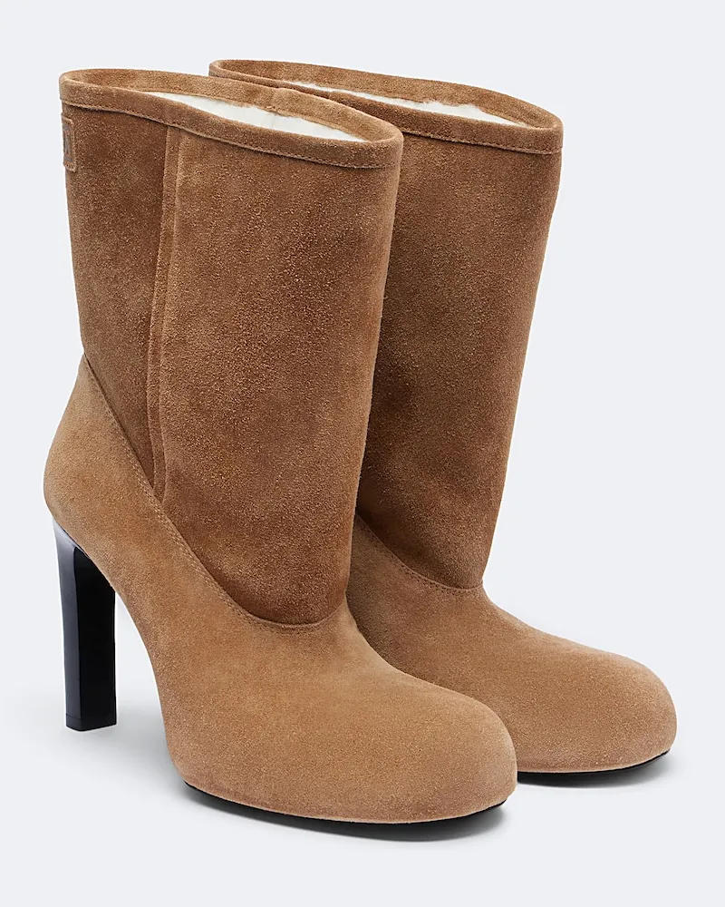Balenciaga Ankle Boots Fargo 80 aus Veloursleder Braun