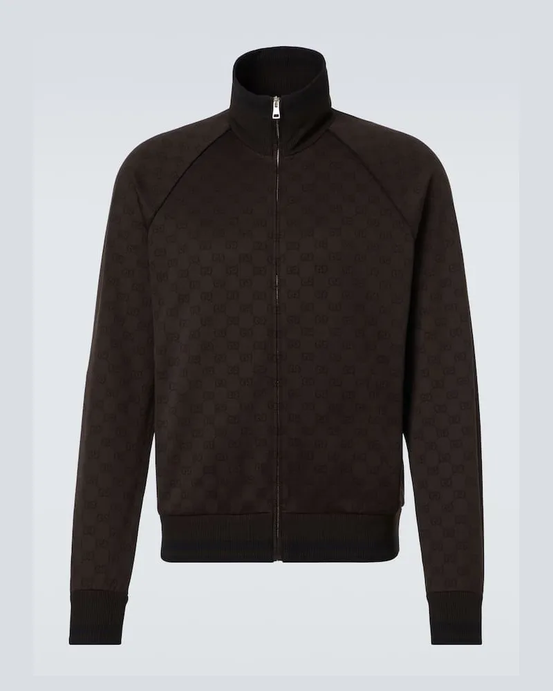 Gucci Trainingsjacke GG aus Jacquard Braun