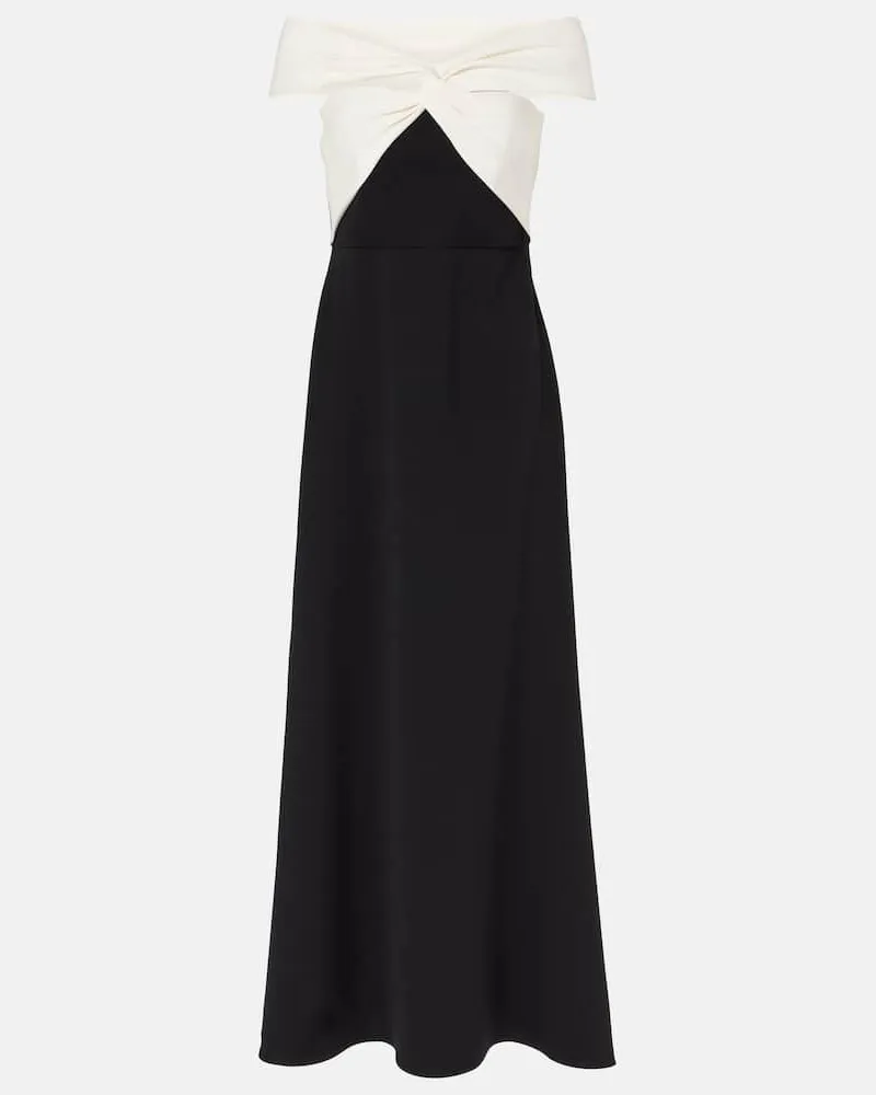 Roland Mouret Off-Shoulder-Maxikleid aus Cady Weiß