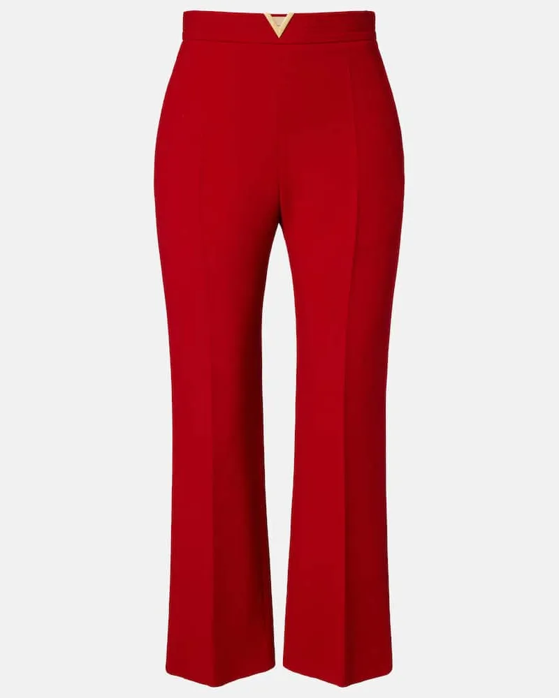 Valentino Garavani Gerade Hose VLogo aus Crêpe Rot