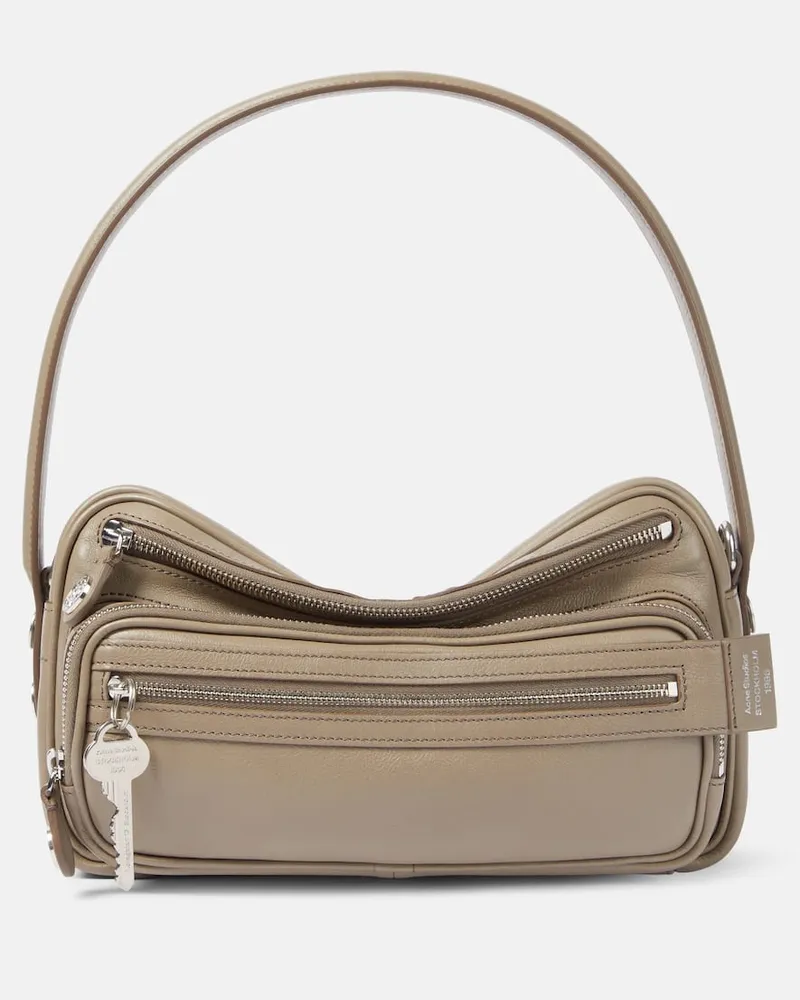 Acne Studios Schultertasche Camero Small aus Leder Beige