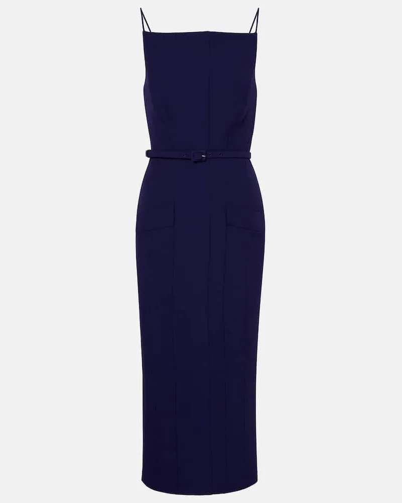 Roland Mouret Midikleid aus Crêpe Blau