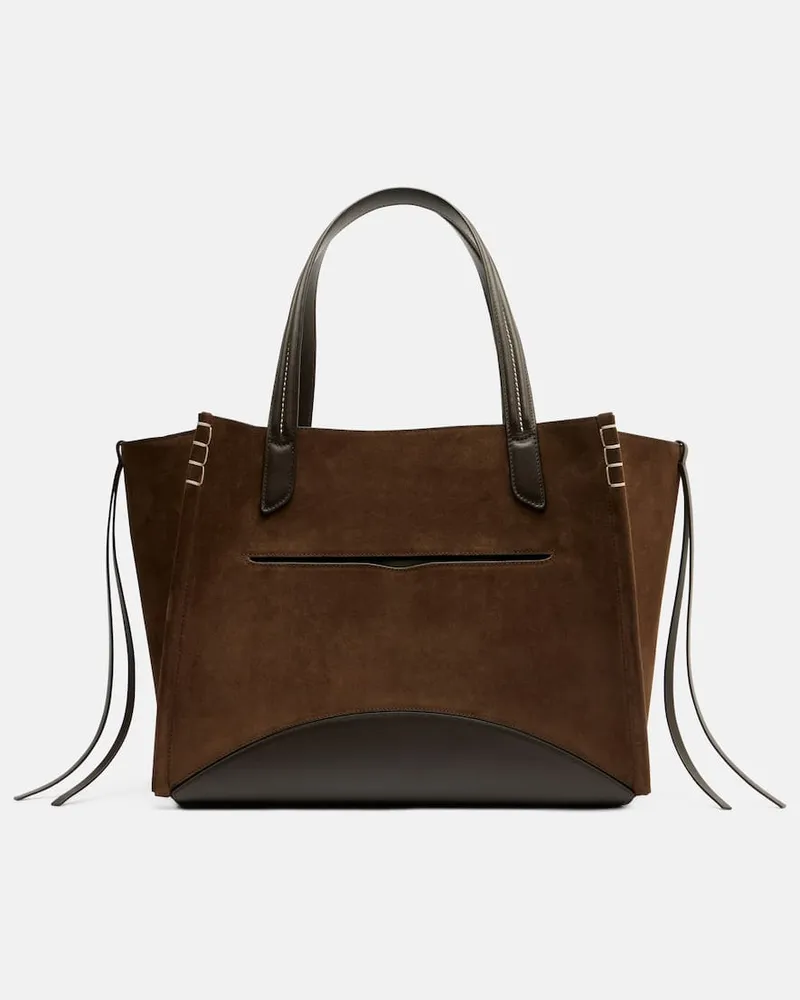 J.W.Anderson Tote Bag Loafer Cabas Large aus Veloursleder Braun