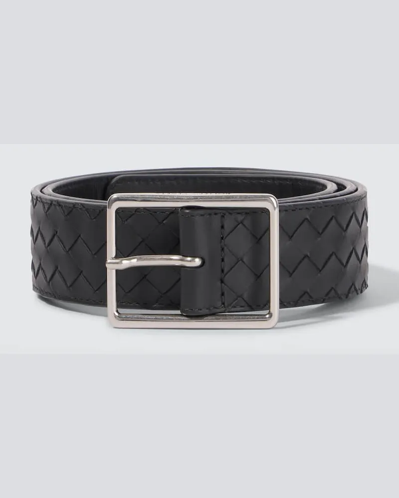 Bottega Veneta Gürtel Piccolo Intrecciato aus Leder Schwarz