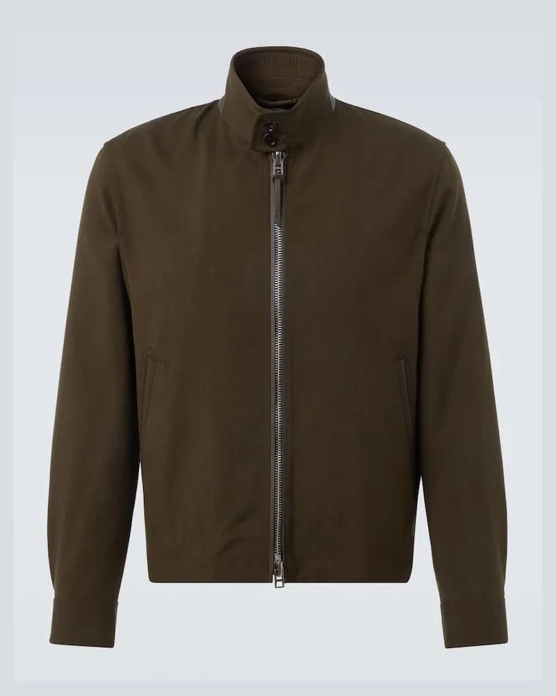 Tom Ford Blouson aus Wolle, Kaschmir und Seide Grün