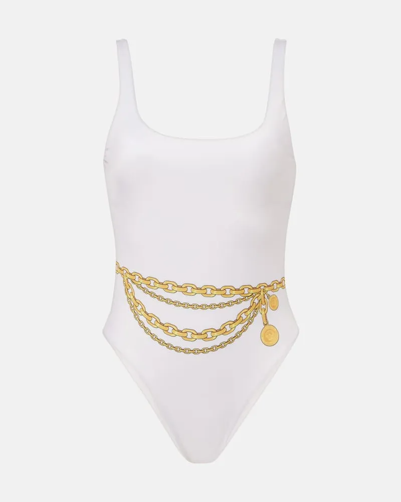 Versace Bedruckter Badeanzug Weiß