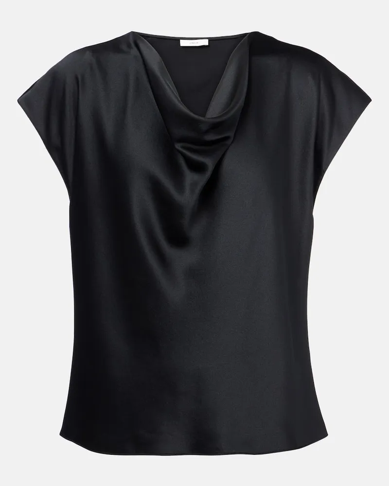 Vince Top aus Seidensatin Schwarz