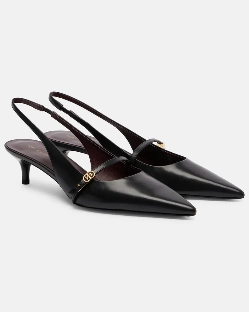 Tory Burch Mary-Jane-Pumps Double-T aus Leder Schwarz
