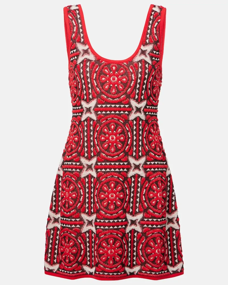 La DoubleJ Minikleid Sole Star aus Jacquard Rot
