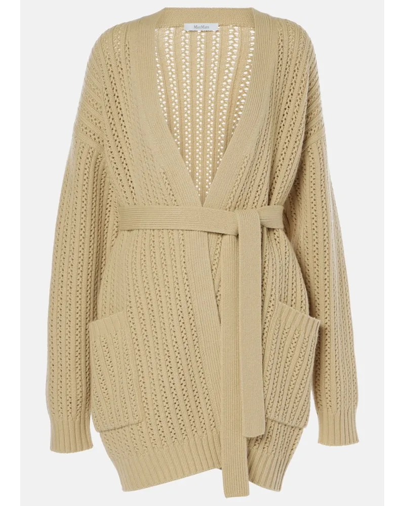 Max Mara Cardigan Balzac aus Wolle und Kaschmir Beige