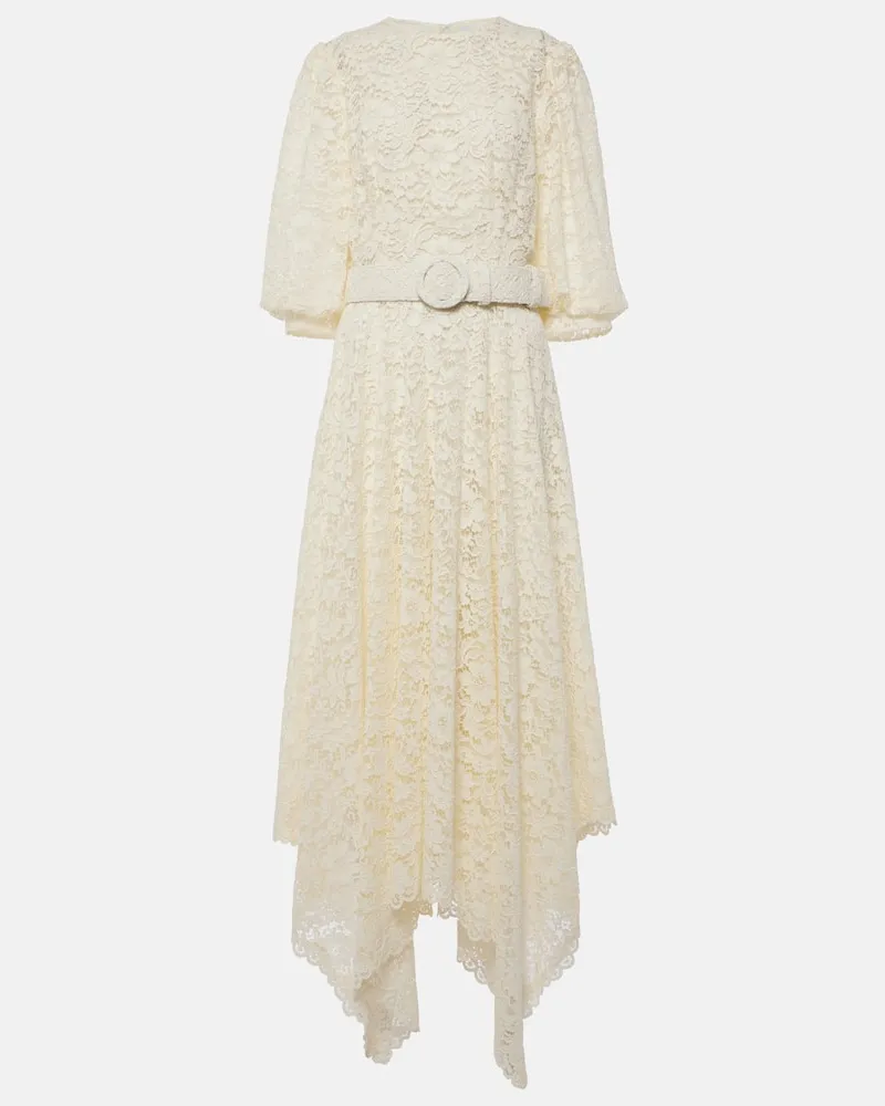 COSTARELLOS Midikleid aus Spitze Neutral