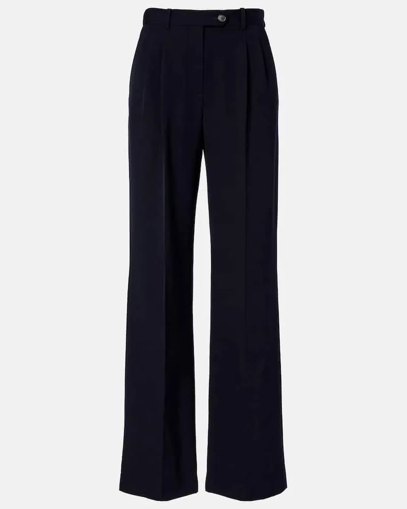 The Row Weite Hose Virgil aus Woll-Gabardine Blau