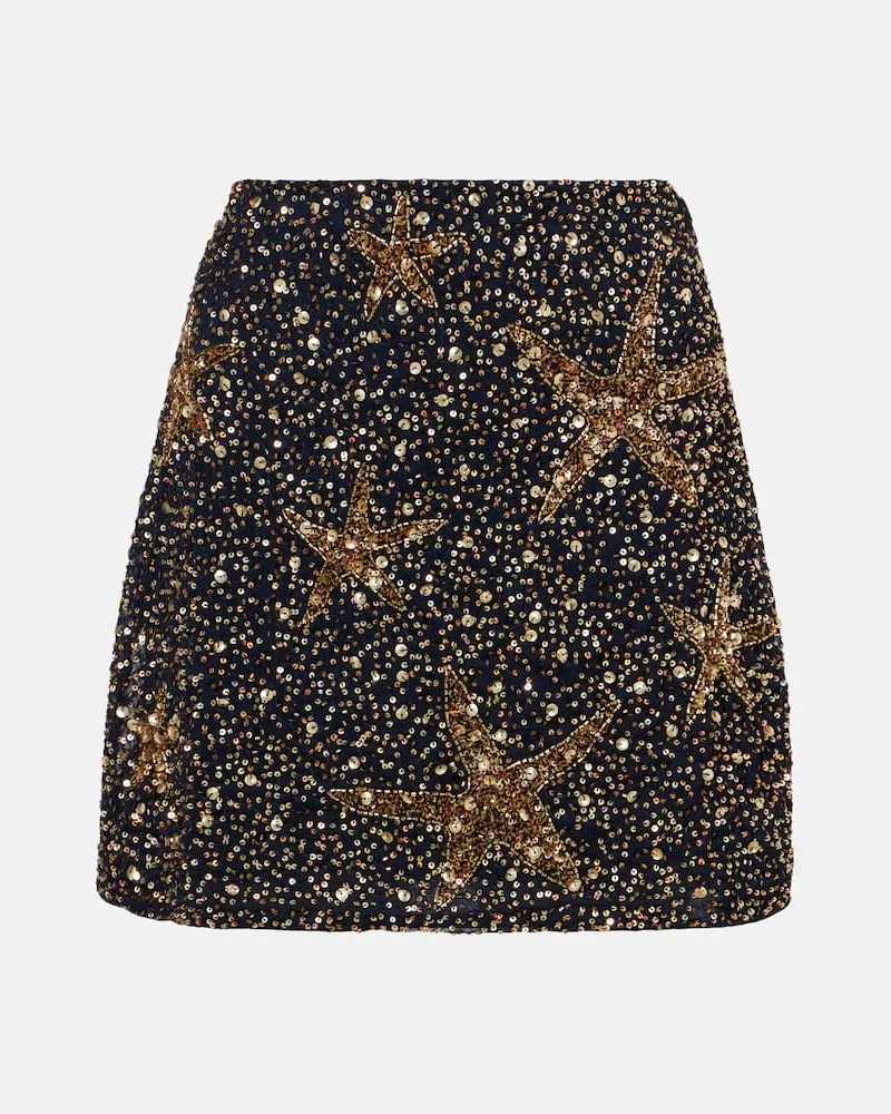 RIXO Minirock Minna mit Pailletten Blau