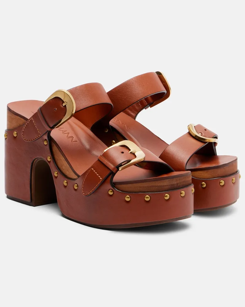 Zimmermann Verzierte Plateausandalen Alight aus Leder Braun