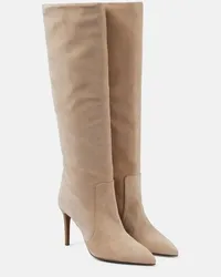 Paris Texas Stiefel aus Veloursleder Beige