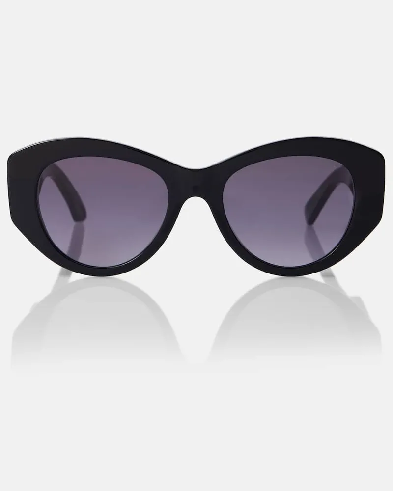 Bulgari Cat-Eye-Sonnenbrille Tubogas Schwarz