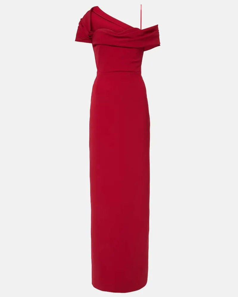 Carolina Herrera New York Off-Shoulder-Robe aus Crêpe Rot