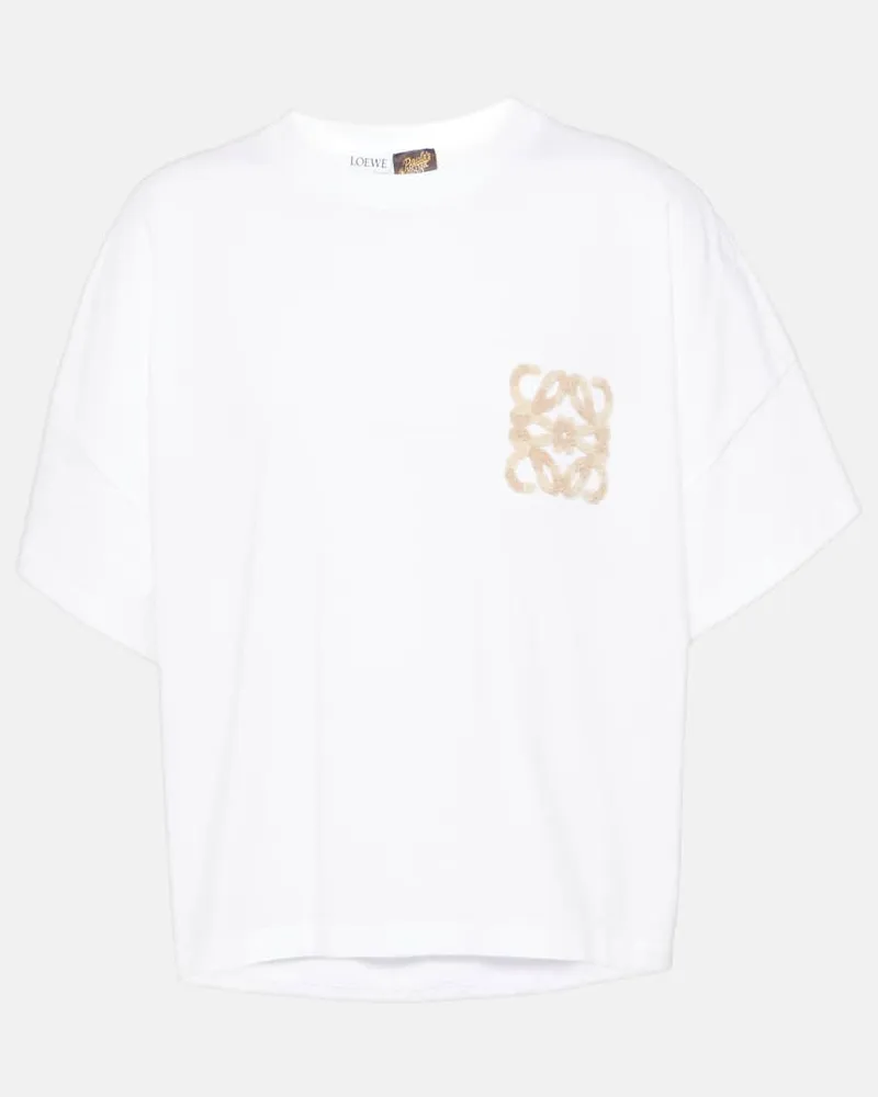 Loewe Paula's Ibiza T-Shirt Anagram aus Baumwoll-Jersey Weiß