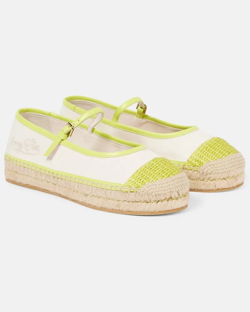 Jimmy Choo Espadrilles Aciel aus Canvas mit Leder Grün