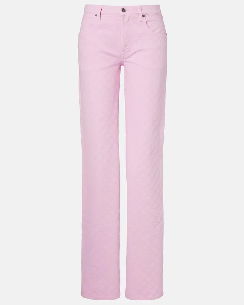 Gucci Straight Jeans GG aus Jacquard Rosa