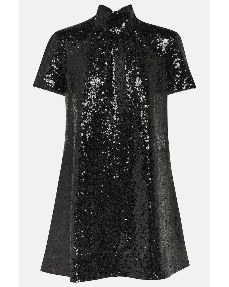 STAUD Minikleid Mini Ilana mit Pailletten Schwarz