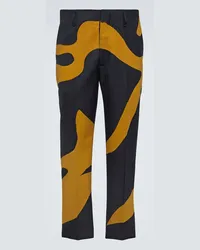 Dries van Noten Gerade Hose aus Wolle Multicolor