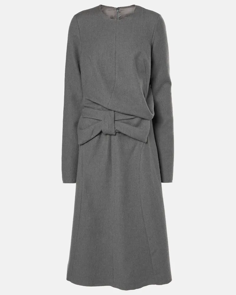 Maison Margiela Midikleid aus Baumwolle und Wolle Grau