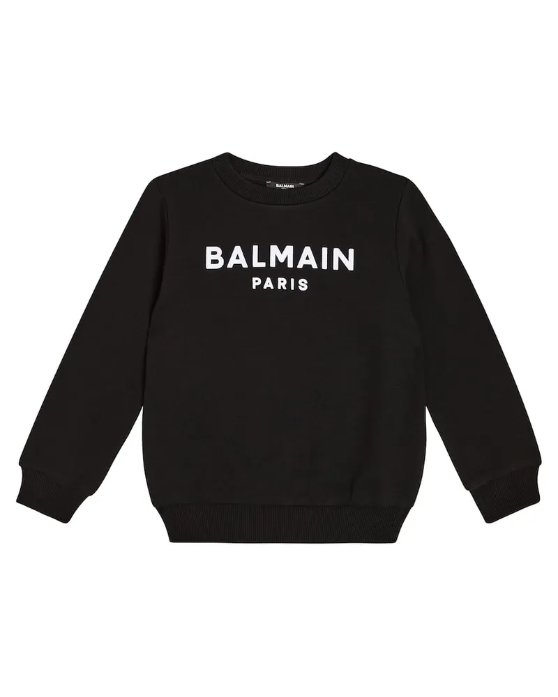 Balmain Sweatshirt aus Baumwoll-Jersey Schwarz