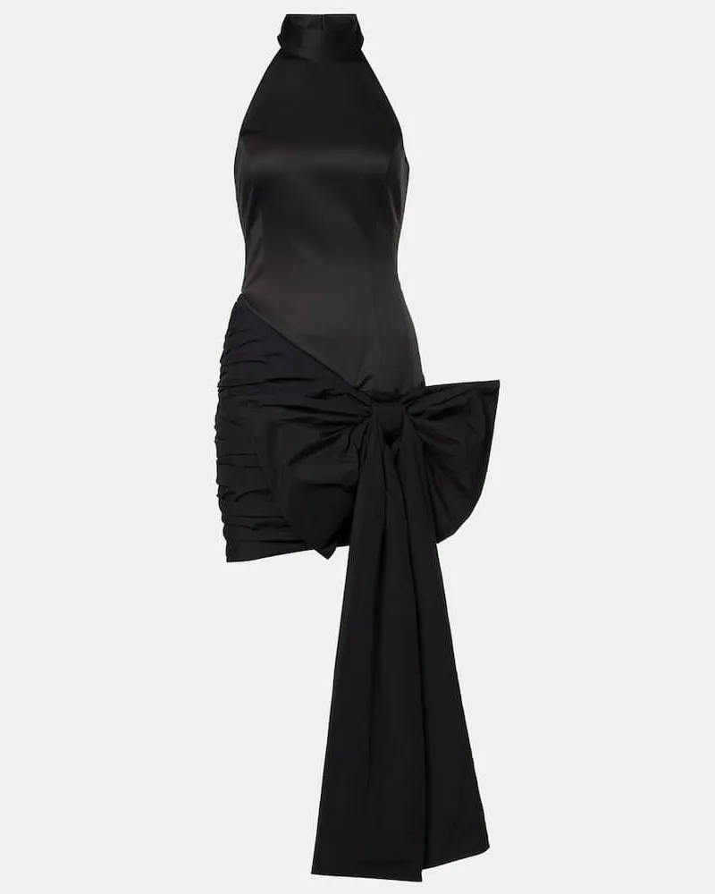 ROTATE Birger Christensen Minikleid aus Satin Schwarz