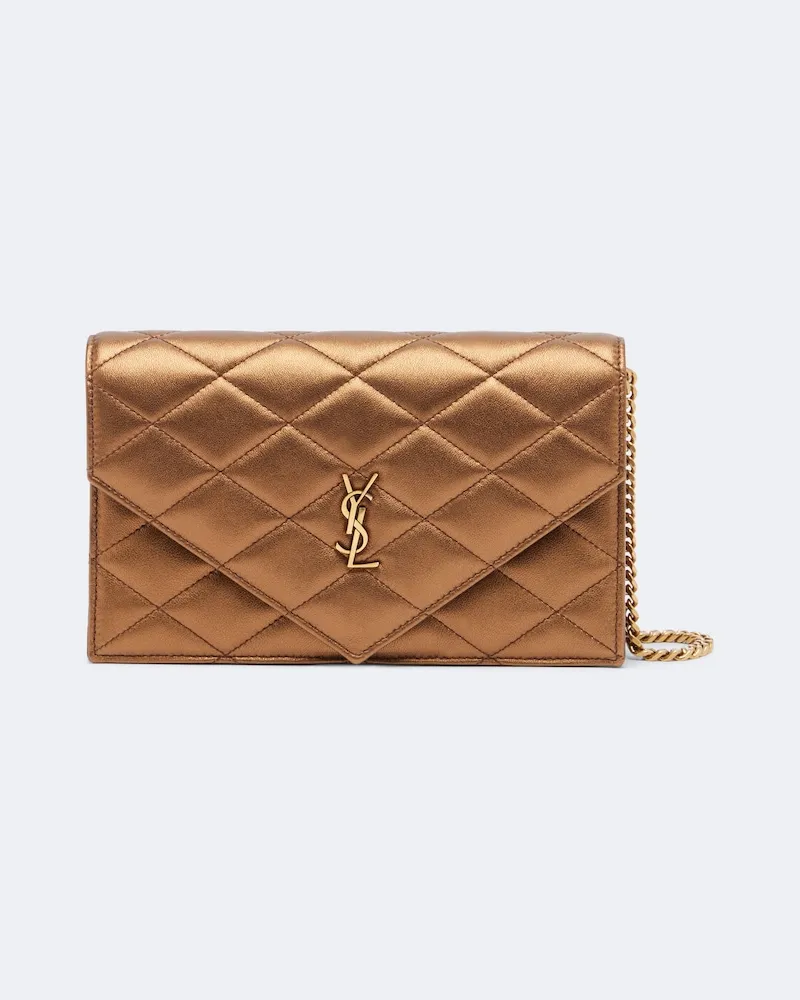 Saint Laurent Portemonnaie mit Kettenriemen Paris Gold