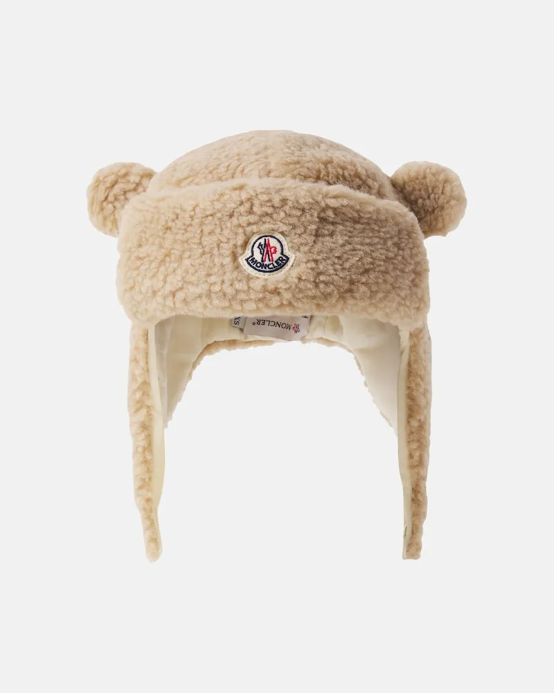 Moncler Beanie aus Teddy Beige