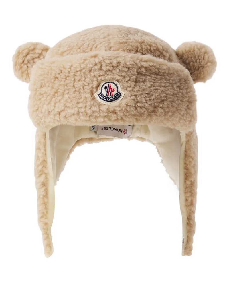 Moncler Beanie aus Teddy Beige