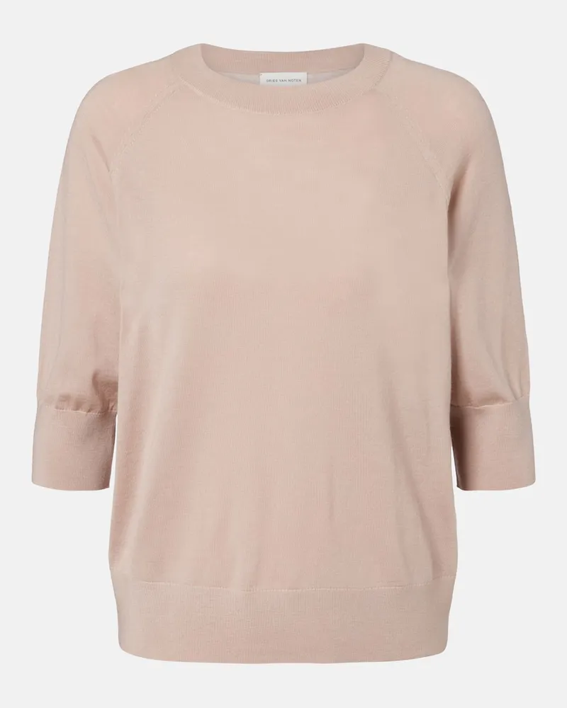 Dries van Noten Pullover aus Wolle Beige
