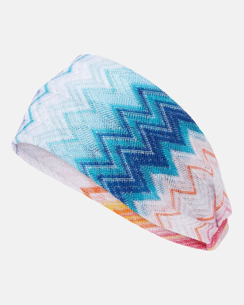 Missoni Stirnband aus Häkelstrick Multicolor
