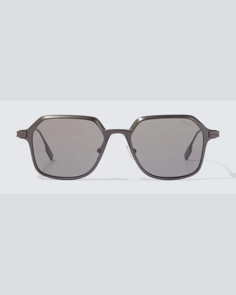 Ermenegildo Zegna Eckige Oversize-Sonnenbrille Grau